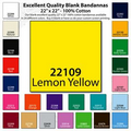 22"x22" Blank Solid Lemon Yellow Imported 100% Cotton Bandanna